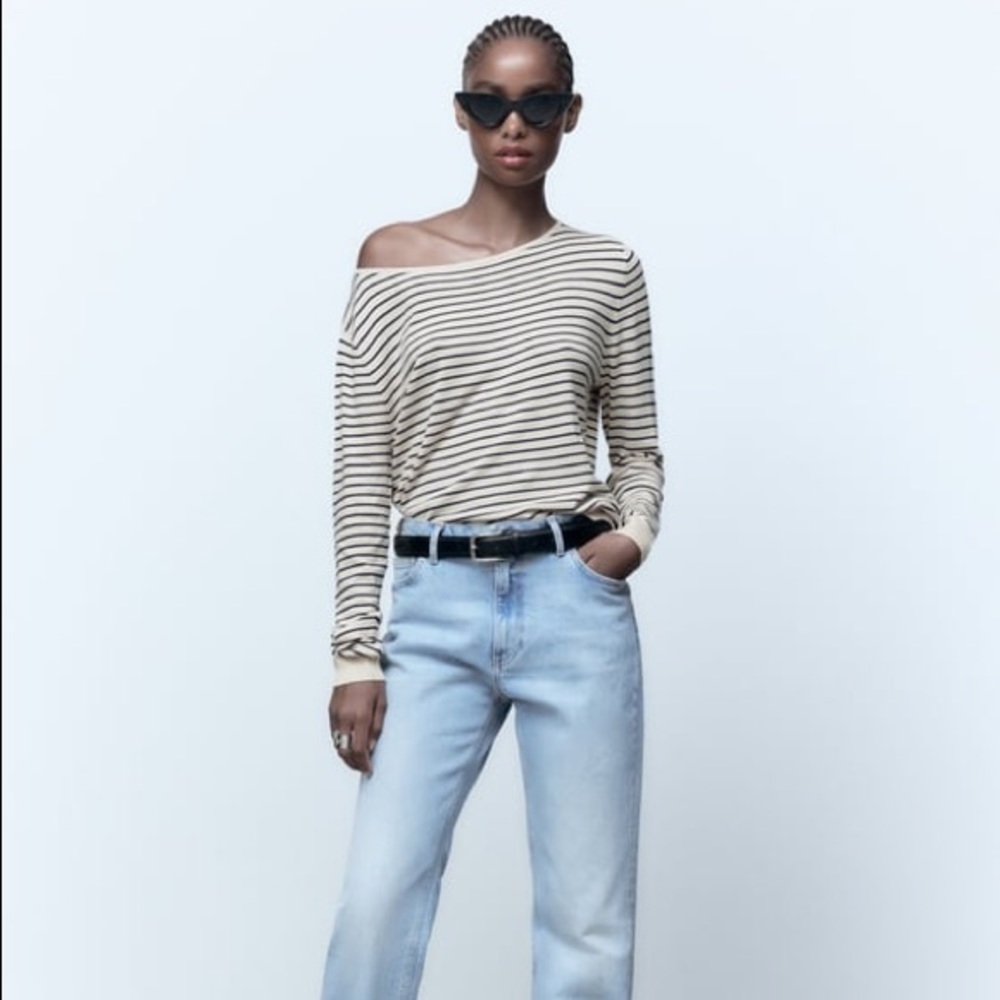 ZARA FLUID KNIT STRIPE SWEATER NWT